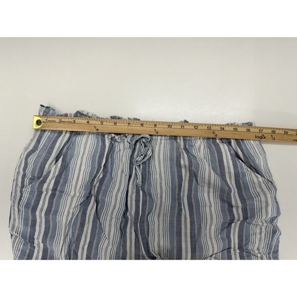 SO Juniors Shorts Size XL Blue Striped High Rise Soft Shortie Elastic Waist - Picture 7 of 11